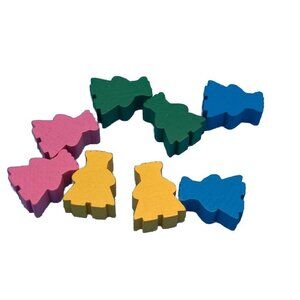 Kingdomino Board Game Pieces All 8 Wooden King Meeples Official Pieces